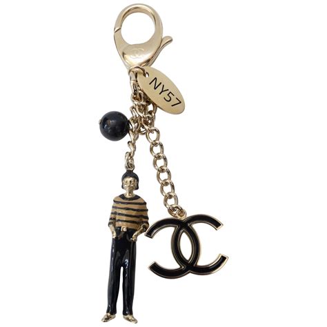 chanel keychains|chanel fluffy keychain.